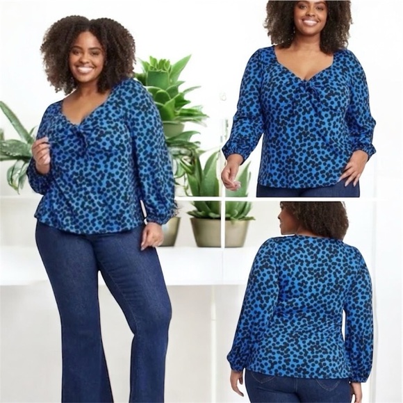 BUNDLE: Ava & Viv Pink, White, and Blue Blouses - Picture 6 of 8